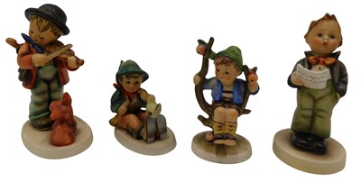 Lot 527 - Various Goebel Hummel figures, boy playing...