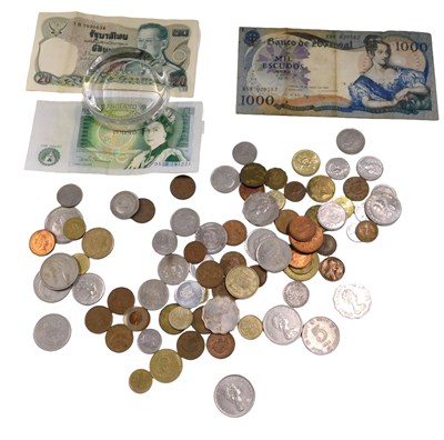 Lot 392 - Various coinage, banknotes, low denomination...