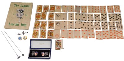 Lot 419 - Lincoln related items, hat pins, The Legend of...