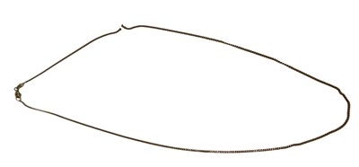 Lot 380 - A 9ct gold fine link neck chain, 45cm long, 2g....