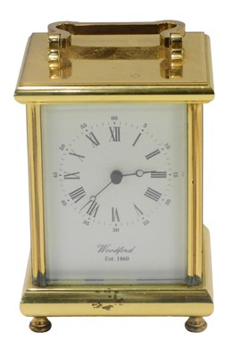 Lot 532 - A 20thC Woodford brass carriage clock, with...