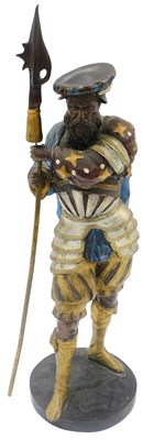 Lot 538 - A 19thC style cast metal figure of a warrior,...