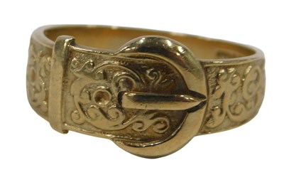 Lot 47 - A 9ct gold buckle ring, London 1973, ring size...