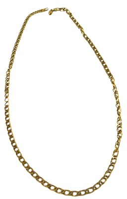 Lot 662 - A 9ct gold fancy link neck chain, 50cm long, 8....