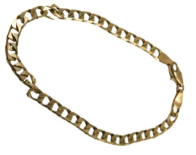 Lot 671 - A flattened curb square link bracelet, with...