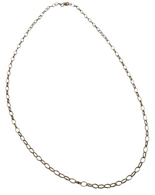 Lot 677 - A fine curb link neck chain, yellow metal...