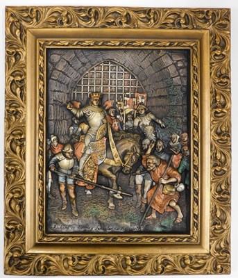 Lot 593 - A 20thC Studios plaque, Richard III leaving...