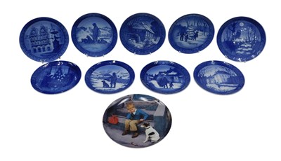 Lot 706 - Ten Royal Copenhagen Christmas plates, and a...