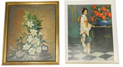 Lot 721 - After Thomas G Hill. Floral still life of...