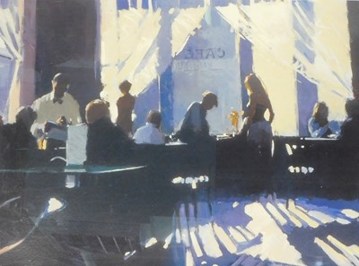 Lot 753 - After David Farrant. Cafe scene entitled Cafe...