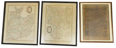 Lot 742 - Three 19thC framed maps, comprising a map of...