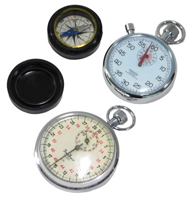 Lot 793 - A Hanhert chrome plated stopwatch, Arabic dial,...