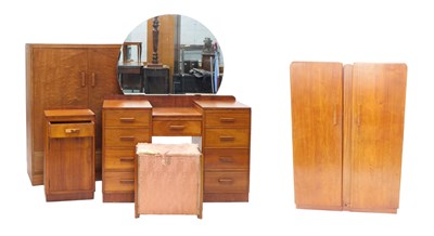 Lot 808 - An Art Deco mahogany and burr wood bedroom...