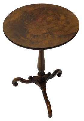 Lot 820 - A late 19thC walnut tripod table, with plain...