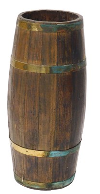 Lot 833 - A 19thC oak coopered barrel, with brass...