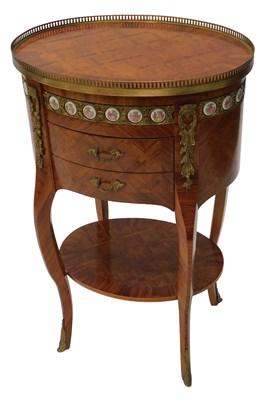 Lot 836 - A Louis XV style side table, with brass...
