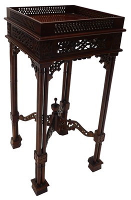 Lot 837 - A 20thC Chippendale style kettle stand, the...