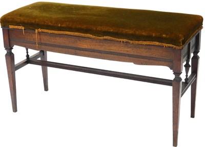 Lot 839 - An Edwardian duet stool, with overstuffed seat,...