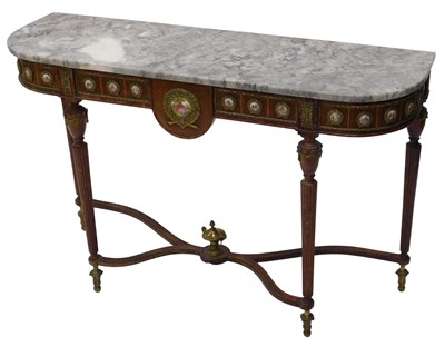 Lot 844 - A Louis XV style D end side table, the two...