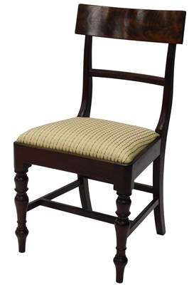Lot 848 - A 19thC flame mahogany dining chair, with...