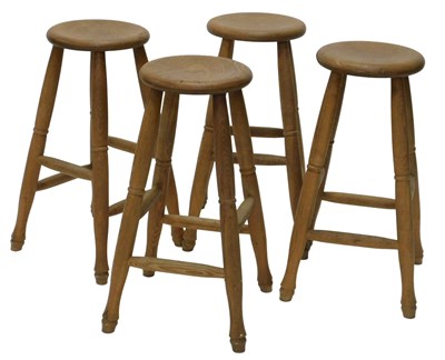 Lot 855 - A set of four 20thC beech and elm bar...
