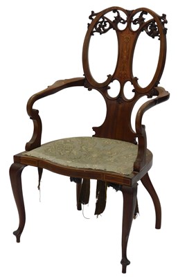 Lot 858 - A 19thC mahogany Manwaring style elbow chair,...