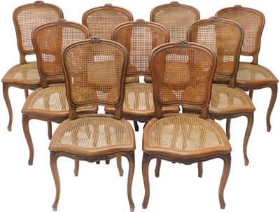 Lot 869 - A set of nine early 20thC French oak bergere...
