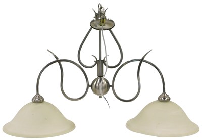 Lot 870 - A polished silver coloured metal ceiling light,...