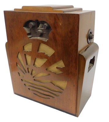 Lot 981 - A mid 20thC walnut cased PYE Art Deco Sunrise...