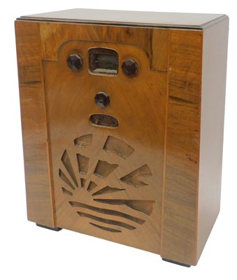 Lot 898 - A mid 20thC walnut cased radio, 51cm high....
