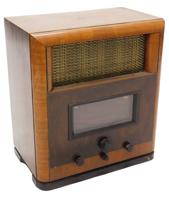 Lot 1054 - A mid 20thC walnut cased G Marconi radio, 53cm...