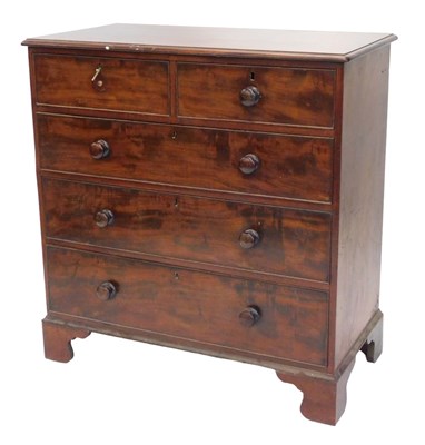 Lot 1059 - A 19thC mahogany chest of two short and three...