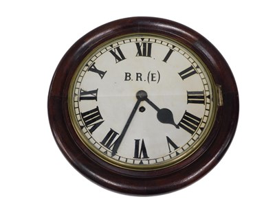 Lot 1085 - A late 19thC BR(E) Railway wall clock, the...