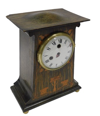 Lot 1093 - A late 19thC Art Nouveau oak cased mantel...