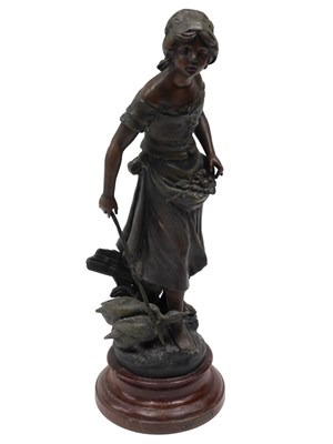 Lot 1100 - After Moreau. A late 19thC spelter figure of a...