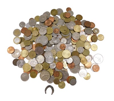 Lot 1150 - Various world used coins, modern, euros, etc....