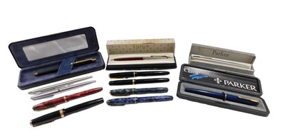 Lot 1152 - Various fountain pens, Parker and others, to...
