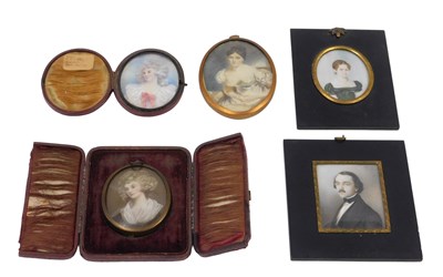 Lot 150 - Five 19thC School miniatures, comprising After...
