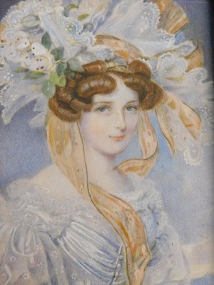 Lot 158 - 19thC School. Portrait miniature of a lady...