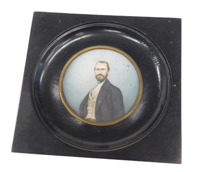Lot 161 - 19thC English School. Portrait miniature of a...