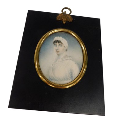 Lot 164 - 19thC English School. Portrait miniature of a...