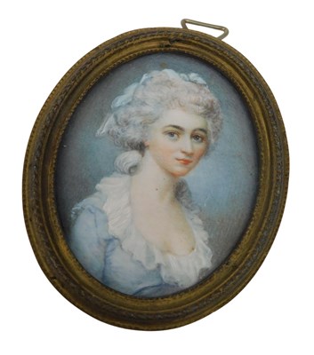 Lot 173 - 19thC English School. Portrait miniature of a...