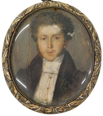 Lot 178 - 19thC School. Portrait of a gentleman wearing...