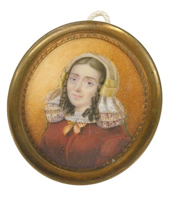 Lot 181 - 19thC English School. Portrait miniature of a...