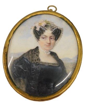 Lot 183 - 19thC English School. Portrait miniature of a...
