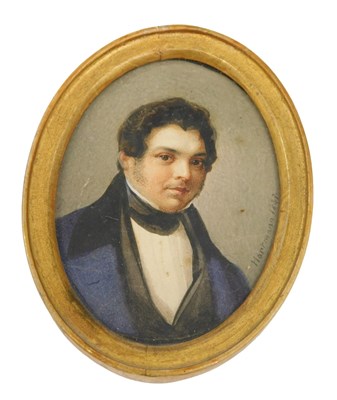 Lot 191 - Hartman (19thC). Portrait miniature of a...