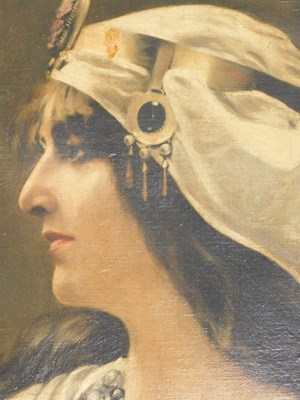 Lot 13 - Grotouska (19thC/20thC). Melba as Aida, oil on...
