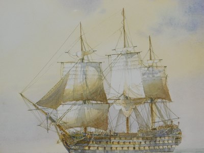 Lot 54 - David C Bell (b.1950). HMS Victory, artist...