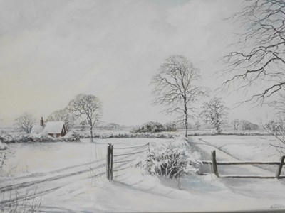 Lot 60 - Eric L Littlewood (b.1930). Winter scene with...