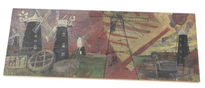 Lot 63 - JM Webster (20thC). Norfolk windmills, oil on...
